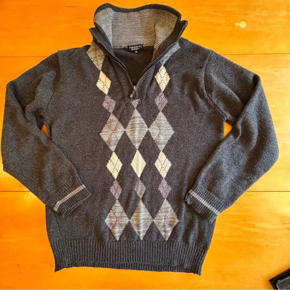 Vintage Argyle L/XL quarter zip sweater Pronti by Phita